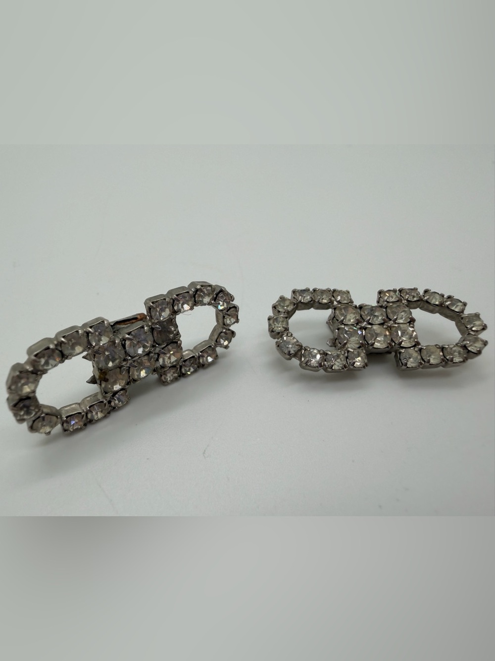 Vintage art deco rhinestone shoe clips